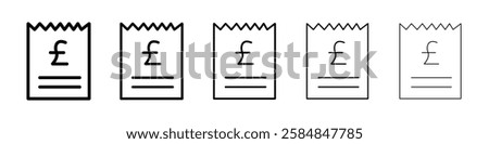 Invoice pound icon Vector logo sign