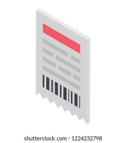 
An invoice or a receipt for billing 
