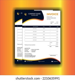 Invoice receipt card design template 