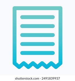 Rechnung, Beleg-Symbol, Rechnung Vektorgrafik-Symbol, isolierte lineare Farbverlauf-Vektorgrafik-Symbol.