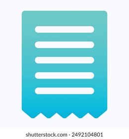 Invoice, Receipt Icon, Bill Payment Vector Icon, Isolated Gradient Vector Icon.