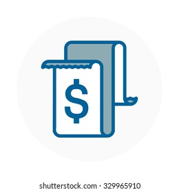 Invoice, receipt icon suitable for info graphics, websites and print media. Colorful vector, flat icon, clip art.