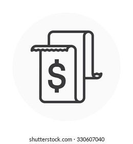 Invoice, receipt icon suitable for info graphics, websites and print media. Colorful vector, flat icon, clip art.