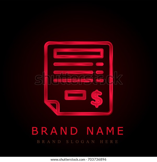 Invoice Red Chromium Metallic Logo Stock Vector (Royalty Free ...