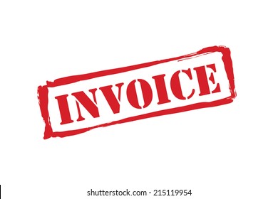INVOICE red rubber stamp vector over a white background.