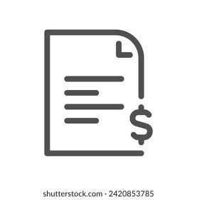 Invoice related icon outlne and linear vector.