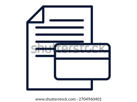 Invoice or report document icon next to a credit or debit card