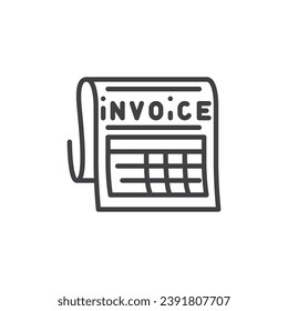 Invoice report line icon. linear style sign for mobile concept and web design. Invoice bill outline vector icon. Symbol, logo illustration. Vector graphics