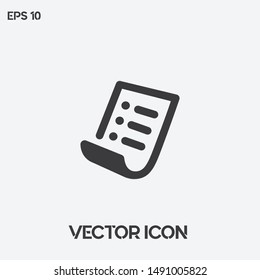 Invoice, report vector icon illustration. Ui/Ux. Premium quality.