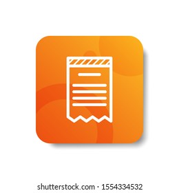 invoice round icon in outline / line and stripes style with colorful smooth gradient background, suitable for mobile and web UI, app button,  infographic, etc