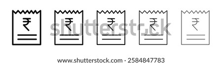 Invoice rupee icon Vector logo sign