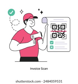 Rechnung Scannen abstrakte Konzept Vektorgrafik in einer flachen Stil Stock Illustration
