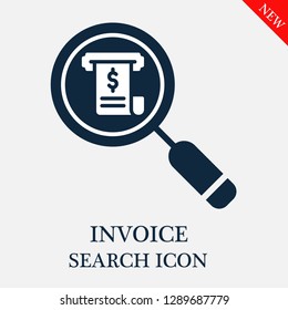 Invoice search icon. Editable Invoice search icon for web or mobile.
