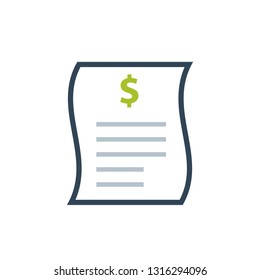 Invoice sheet icon. Clipart image isolated on white background