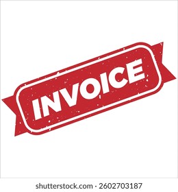 Invoice stamp icon grunge distressed style.