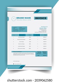 Invoice Template Design, Billing Template Design for Business, Invoice Layout, Minimal Design