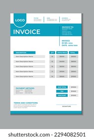 Invoice template design, billing cash voucher, money receipt cash memo layout design with mockup