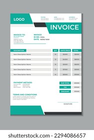 Invoice template design, billing cash voucher, money receipt cash memo layout design with mockup
