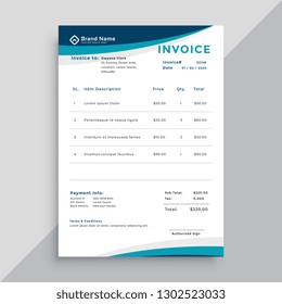 invoice template design for business