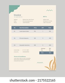 Invoice Template Design, Corporate Invoice Design Template,Business invoice for your business, print ready invoice template.