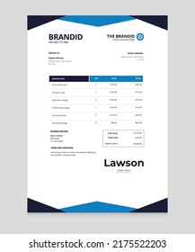 Invoice Template Design, Corporate Invoice Design Template,Business invoice for your business, print ready invoice template.