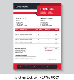 Invoice Template Design, Corporate Invoice Design Template, Vector Invoice Template, Cash Memo, Vector Quotation Design Template