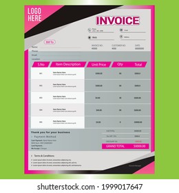 Vorlage für Rechnungsvorlage, Vorlage für die Corporate Invoice, Vorlage für Vektorrechnungen, Bargeld-Memo, Vorlage für Vektorquotienten