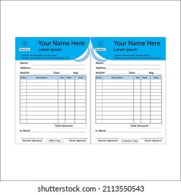 Invoice template design format or billing sample 