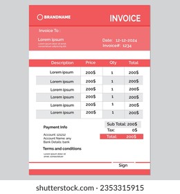 invoice template design free download printable