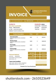 Invoice Template Design - Gold Business Bill
