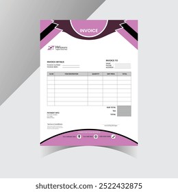 Invoice template design. Invoicing quotes, money bills or price invoices and payment agreement design templates. Tax form, bill graphic or payment receipt page.