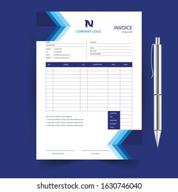 invoice template design in minimal style vectora