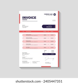 invoice template design in minimal style