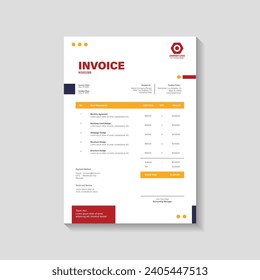 invoice template design in minimal style