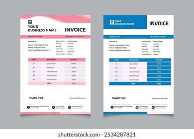 The Invoice Template Design is very easy to use and it is possible for you to change text, color, size, look and everything about it.