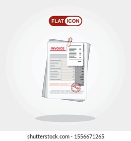 Invoice template, flat vector design