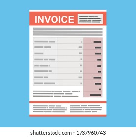 Invoice template, flat vector design 