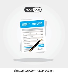 Invoice template, flat vector design 