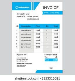 invoice template free download printable 