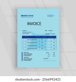 Invoice Template Layout Design Vector Image