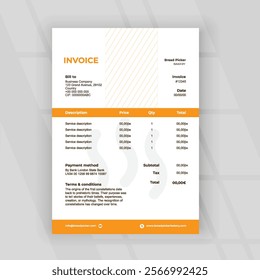 Invoice Template Layout Design Vector Image