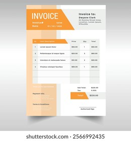 Invoice Template Layout Design Vector Image
