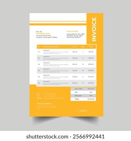 Invoice Template Layout Design Vector Image