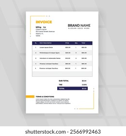 Invoice Template Layout Design Vector Image