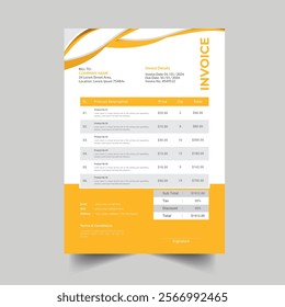 Invoice Template Layout Design Vector Image