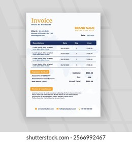 Invoice Template Layout Design Vector Image