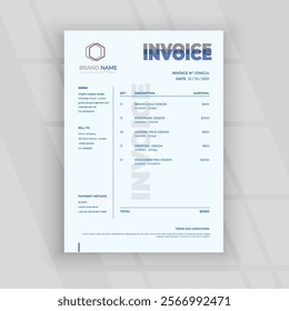 Invoice Template Layout Design Vector Image