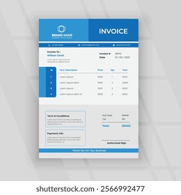 Invoice Template Layout Design Vector Image