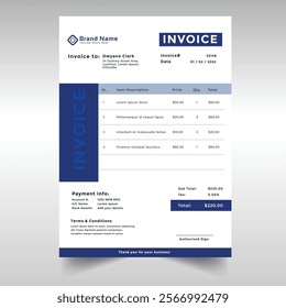 Invoice Template Layout Design Vector Image