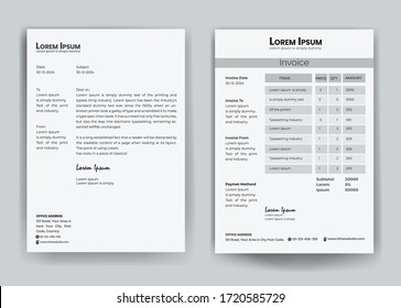 Invoice template and Letterhead template vector design